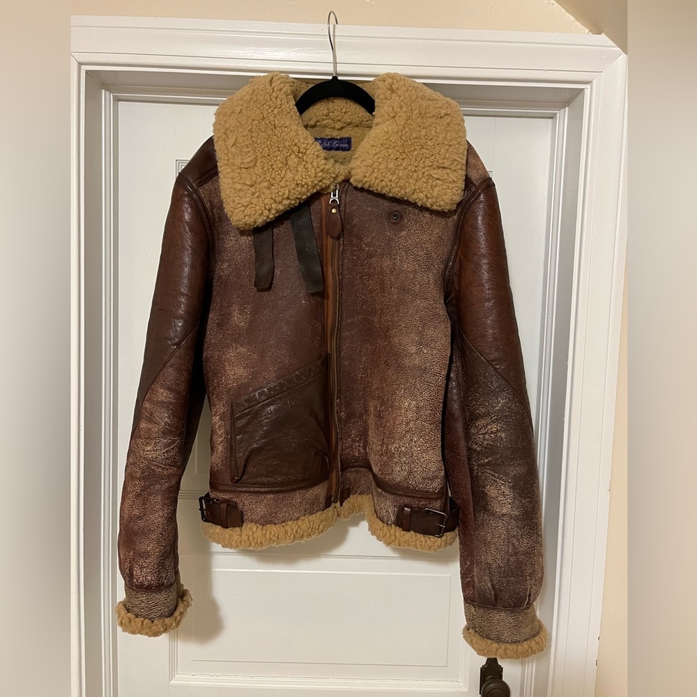Ralph Lauren Purple Label Fall 2012 Shearling Bomber Jacket $4995 Medium